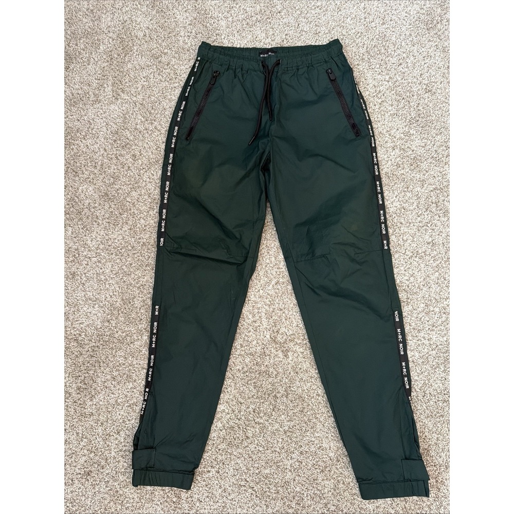 M+RC NOIR Millenium Track Pants Mens Small Green Nylon Waterproof Ripstop